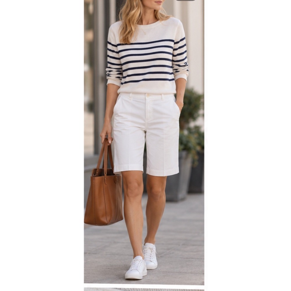 Lauren Ralph Lauren Bermuda Shorts Women's 14W White Stretch Preppy Walking